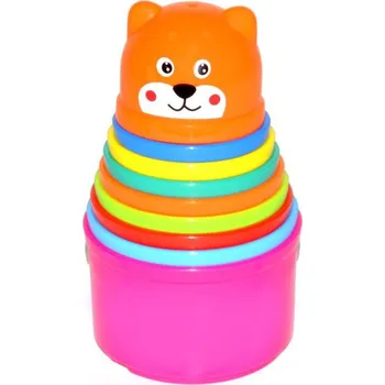 Hračka pro nejmenší KELÍMKY - PYRAMIDA s medvídkem