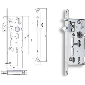 zadlabací zámek Zadlabací zámek obyčejný pro posuvné dveře Hobes K 106 pravolevý Varianta: Zadlabací zámek obyčejný pro posuvné dveře Hobes K 106