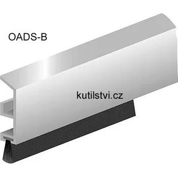 Hliníkový kartáč těsnící, robustní profil, na posuvné dveře, délka 300 cm, elox stříbrný