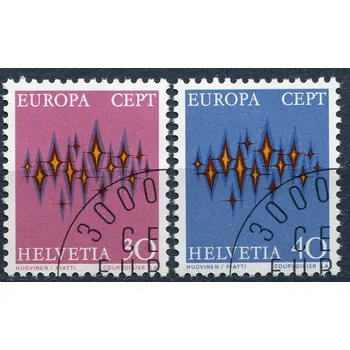 Poštovní známka (1972) MiNr. 969 - 970 - O - Švýcarsko - Europa 1972