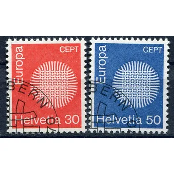 Poštovní známka (1970) MiNr. 923 - 924 - O - Švýcarsko - Europa 1970