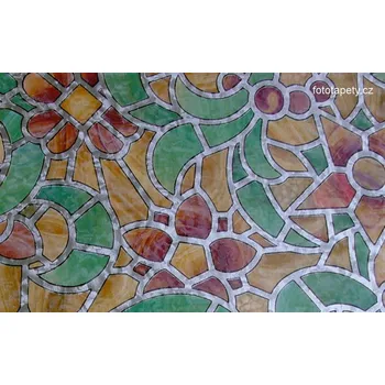 Tapeta Gekkofix Barevná transparentní samolepící folie šíře 45cm, vzor Reims green yellow Varianta: Reims green yellow, šíře 67,5cm, cena 1m