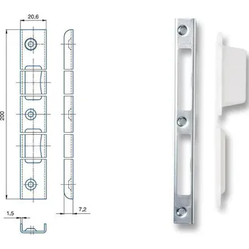 zadlabací zámek Zapadací plech úhlový Hobes K 193 A - univerzální protiplech + plastová vanička Varianta: Zapadací plech úhlový Hobes K 193 A, zinek bílý, vanička bílá