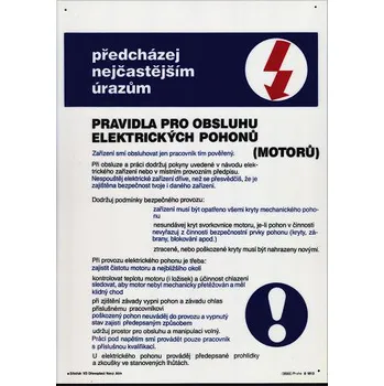 Pravidla pro obsluhu elektrických pohonů (motorů)