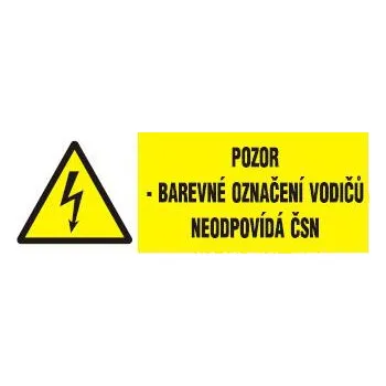 Pozor - barevné označení vodičů neodpovídá ČSN