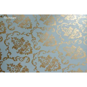 Tapeta Gekkofix Samolepící fólie imitace Decor, Aida blue/gold Varianta: šíře 45cm, cena 1m