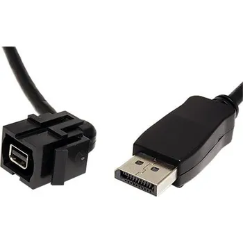 Elektrický konektor BACHMANN Keystone modul mini DP(F) - DP(M), kabel 0,5m, černý (917.214) - 19.07.1336