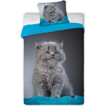 Povlečení Faro Kotě modré 140 x 200, 70 x 90cm