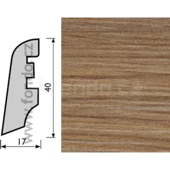 soklová lišta K-Produkt KP40 Dub bělený tmavý 26424 soklová lišta | cena za bm