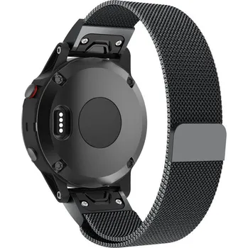 Ostatní příslušenství k chytrým hodinkám eses Milánský tah pro Garmin - Černý, QuickFit 22 mm