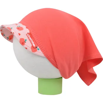 Šátek červený bavlněný šátek na hlavu s jablíčky