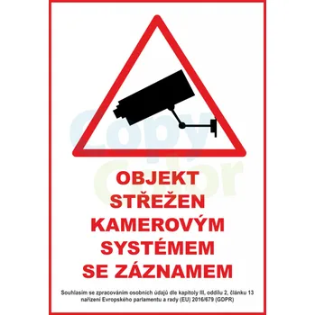 Speciální papír Objekt střežen kamerami - samolepka