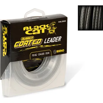 Black Cat Rubber Coated Leader, 20 m/70 kg