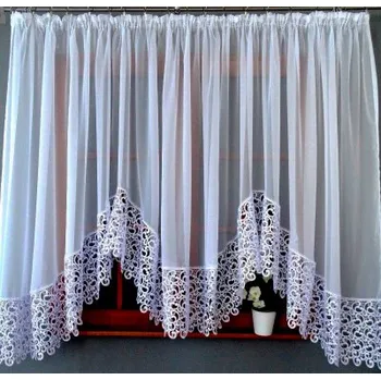Oblouková voálova záclona Vlnka s krajkou 15 cm - SLEVA 30 % ( SUPER AKCE !!! Skvělá cena !!!)