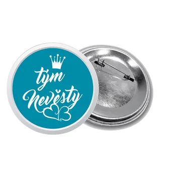 PotiskniTriko.cz Svatební placka tým nevěsty azurová