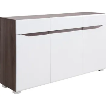 Komoda Komoda třídvéřová ořech tabacco/bílý lesk VENETO