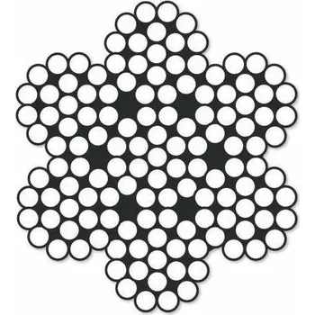 Lany Lano nerez 7x19 - 133 drátů průměr 4mm až 12mm, průměr lanka Ø 4mm