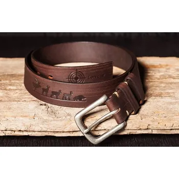Opasek Kožený pásek motiv Lovu Zdar - 110cm