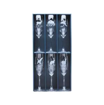 Sklenice E-myslivost Sada champagne – 6x sklenička 175ml pro myslivce I