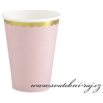 Svatební dekorace Papírové kelímky růžové