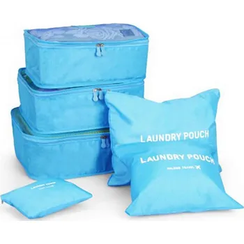 Cestování Sada cestovních organizérů do kufru 6ks - světle modrá