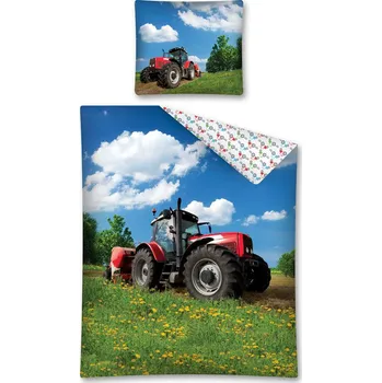 Povlečení Detexpol Traktor na louce 140 x 200, 70 x 80 cm