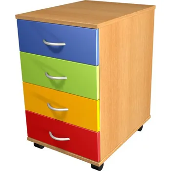 Zásuvkový kontejner SOFIE Kontejner čtyřzásuvkový na kolečkách barevný – SF-K1-1