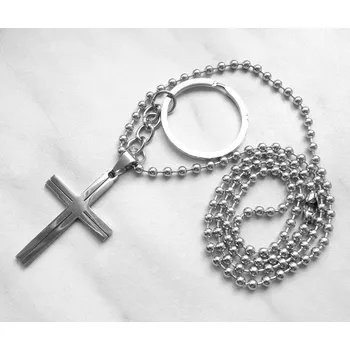 Přívěsek Blingstar Přívěsek na klíče Kříž z nerez oceli + řetízek na krk - křížek * 1378