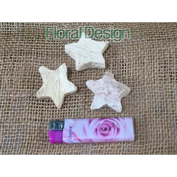 Vánoční dekorace Kokosová hvězda 10 ks bělená