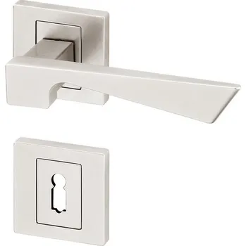 Dveřní kování Dveřní kování CORVO R HR matný nikl (Dveřní rozetové kování CORVO R HR matný nikl , vhodná pro interiér, pro dozický (obyčejný), cylindrický (fab) zámek, nebo s uzamykací páčkou na WC.)