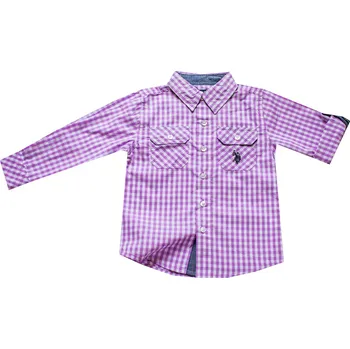 Chlapecká košile U.S POLO ASSN. Košile dětská chlapecká fialové bílé kostičky Velikost: 98
