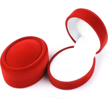 Dárková krabička Sametová dárková krabička oválná červená 6.6 x 5.2mm