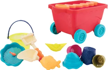 Hračka na písek B.Toys Vozík s hračkami na písek červený