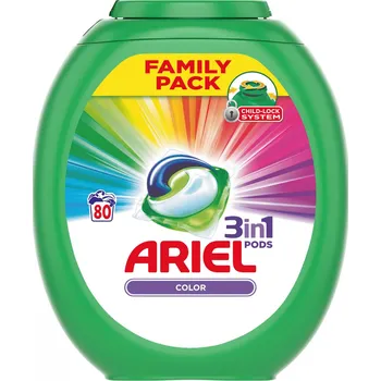 Kapsle na praní Ariel Color 3v1 80 ks