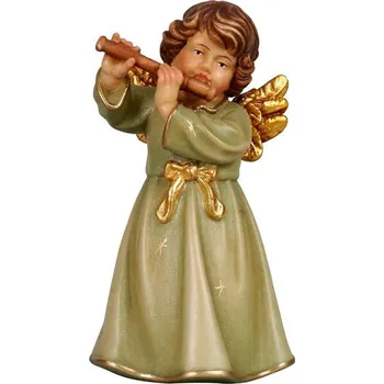 Vánoce Ornatis Anděl s flétnou Provedení: Přírodní bez malování, Velikost stojících figur dospělých postav: 5 cm Dřevěný vyřezávaný anděl s flétnou