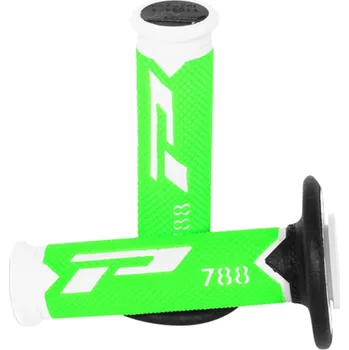 Třívrstvé GRIPY MX PROGRIP 788 WHITE/BLACK/FLUO GREEN (Motokrosové rukojeti)