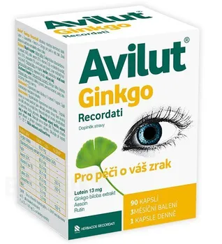 Přírodní produkt Herbacos Recordati Avilut Ginkgo Recordati 90 cps.