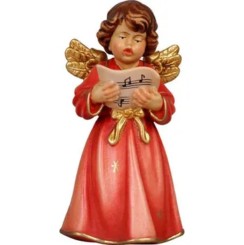 Vánoční dekorace Ornatis Anděl s notičkami Provedení: Přírodní bez malování, Velikost stojících figur dospělých postav: 5 cm Dřevěný vyřezávaný anděl s notičkami