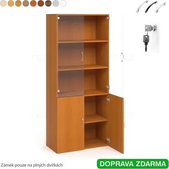 Policová skříň DZ 5 80 09 Hobis Drive - Skříň uzamykatelná, dveře plné a skleněné
