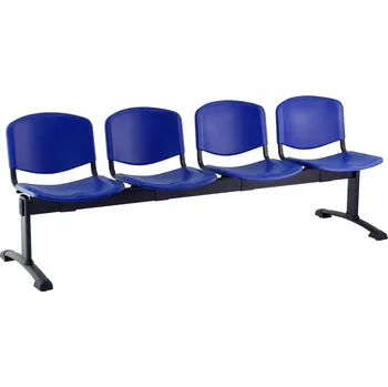 Plastové lavice ISO I,4-sedák, černé nohy-modrá + doprava ZDARMA