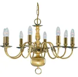 Searchlight 1019-8AB Flemish závěsné svítidlo 8xE14 + LED PŘISAZENÉ STROPNÍ SVÍTIDLO VERSO 1X24,5W | 3000LM | 3000K - NASTAVITELNÉ, 3 FÁZOVÉ STMÍVÁNÍ, HLINÍK