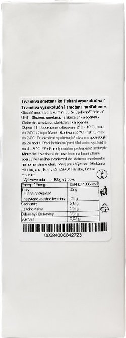 Smetana 35% Hlinsko UHT (trvanlivá) 1 l/tetra pak