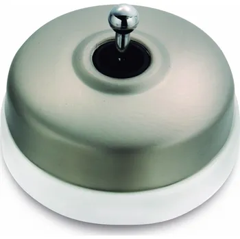 vypínač FONTINI by Font Barcelona Porcelánový vypínač Dimbler bílá - kryt satin nikl/páčka chrom Řazení: Vypínač č.6 – schodišťák 60 308 56 2