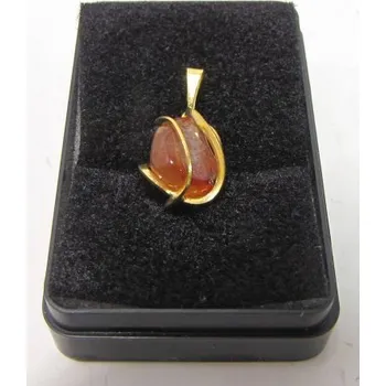 Přívěsek Přívěšek Karneol v pozlacené klícce