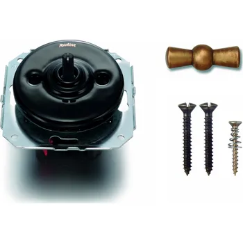 vypínač FONTINI by Font Barcelona Porcelánový vypínač Garby Colonial černý/klička antická bronz Řazení: Vypínač č.1 - ovládá jeden světelný okruh z jednoho místa 31 306 27 83