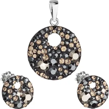 Souprava šperků Evolution Group 39148.4 černá/hnědá