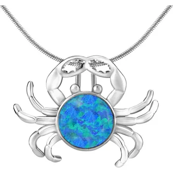 Přívěsek Stříbrný přívěsek KRAB s modrým opálem JJJP1191