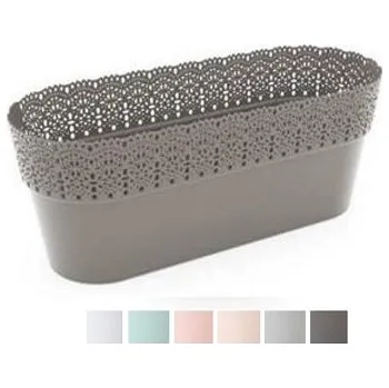 Květináč Plastový květináč krajka Rosa, oválný 38 cm (110685 007 LA654 ROSA ovál)