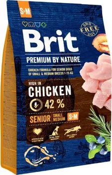 Krmivo pro psa Brit Premium by Nature Senior S + M kuřecí