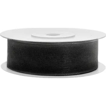 Stuha Šifonová stuha černá - 19 mm -1m